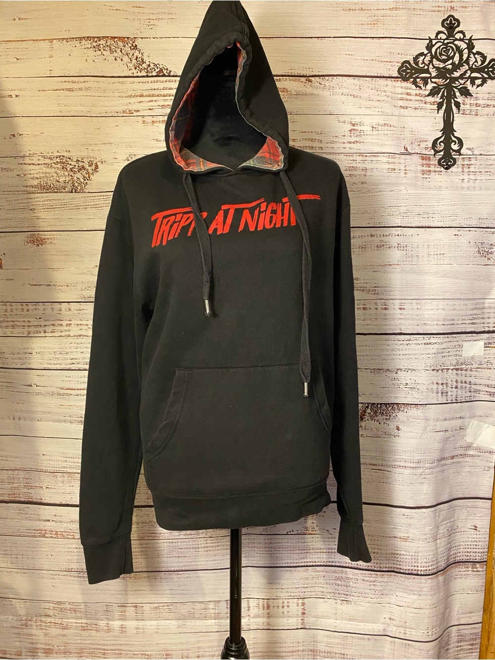 Rue21 Black Hoodie with Red "Tripp At Night" Graphic Sz-S